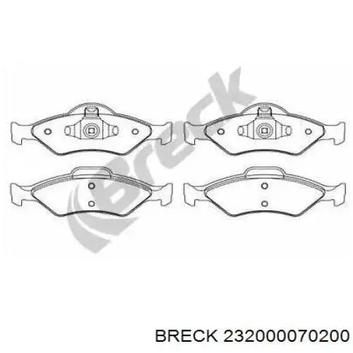 Передние тормозные колодки 232000070200 Breck