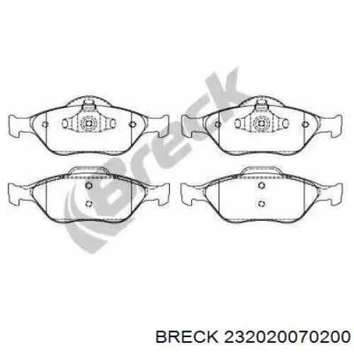 232020070200 Breck колодки тормозные передние дисковые