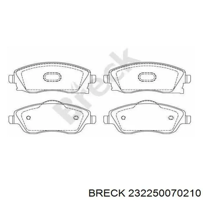 Передние тормозные колодки 232250070210 Breck