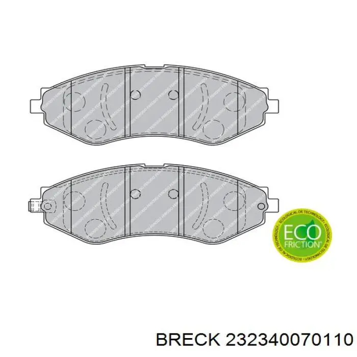 232340070110 Breck Колодки передние