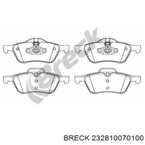 Передние тормозные колодки 232810070100 Breck