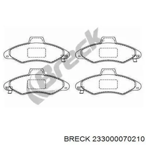 233000070210 Breck колодки тормозные передние дисковые