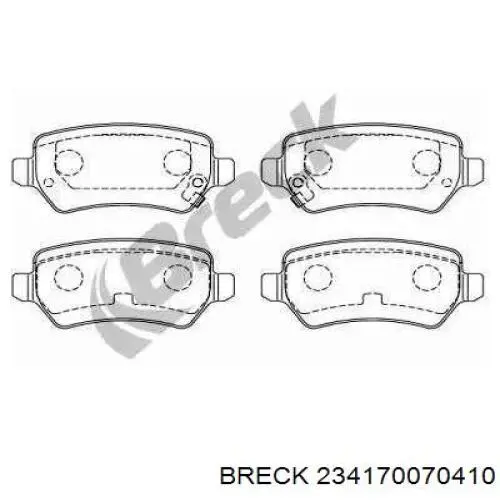 Задние тормозные колодки 234170070410 Breck