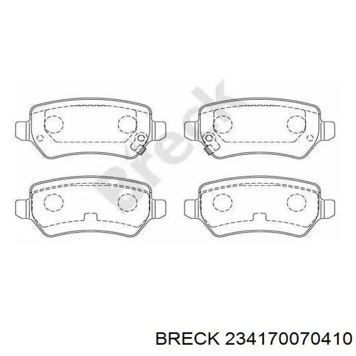 Задние тормозные колодки 234170070410 Breck