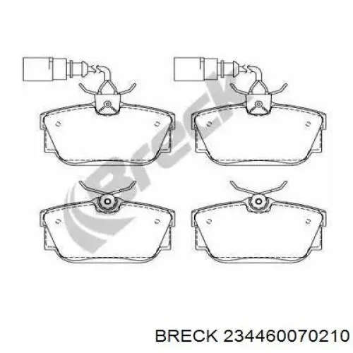 Задние тормозные колодки 234460070210 Breck