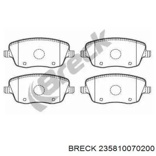 23581 00 702 00 Breck колодки тормозные передние дисковые