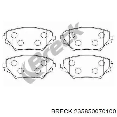 Передние тормозные колодки 235850070100 Breck