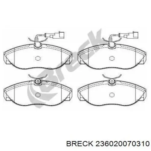Передние тормозные колодки 236020070310 Breck