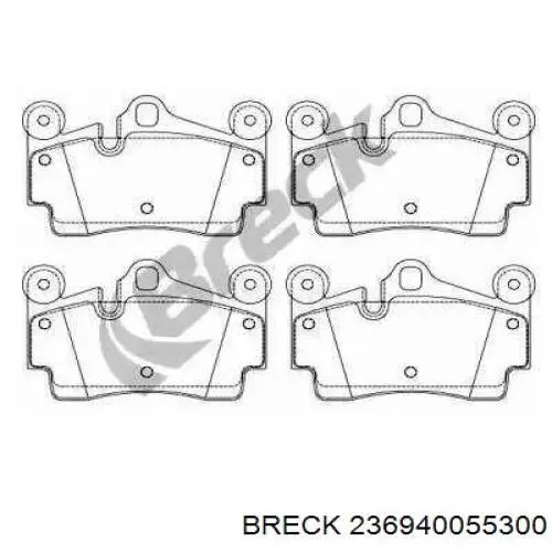 Задние тормозные колодки 236940055300 Breck