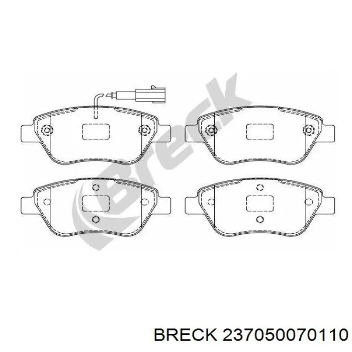 Передние тормозные колодки 237050070110 Breck