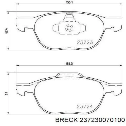 Купить 237230070100 Breck Колодки тормозные