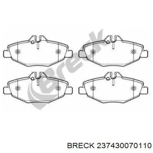 237430070110 Breck колодки тормозные передние дисковые