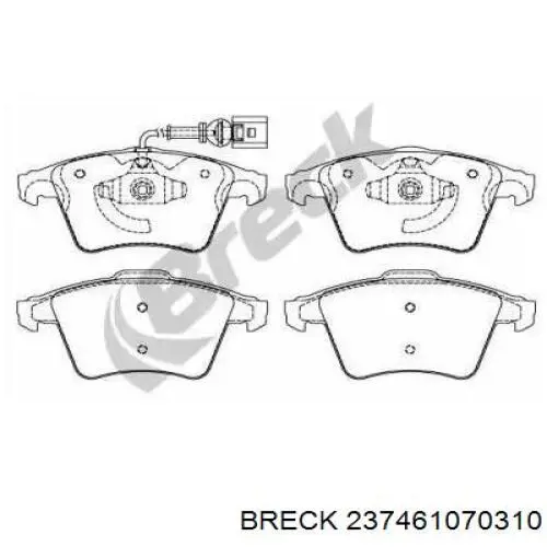 Передние тормозные колодки 237461070310 Breck