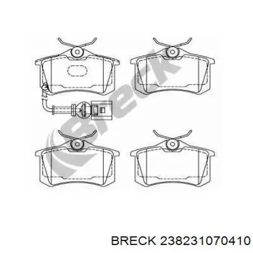 23823 10 704 10 Breck колодки тормозные задние дисковые