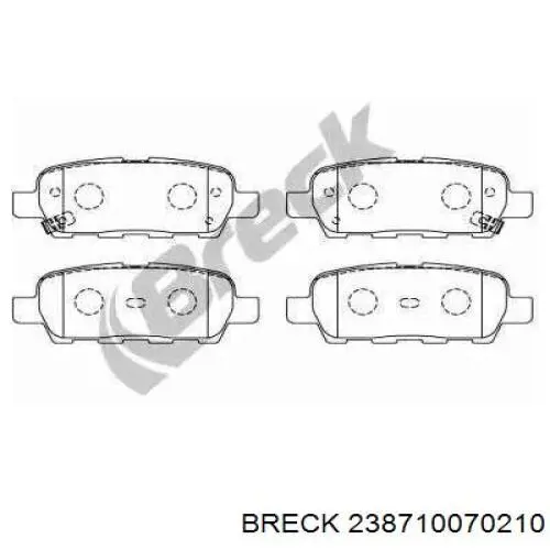 Задние тормозные колодки 238710070210 Breck