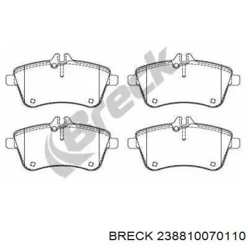 Передние тормозные колодки 238810070110 Breck