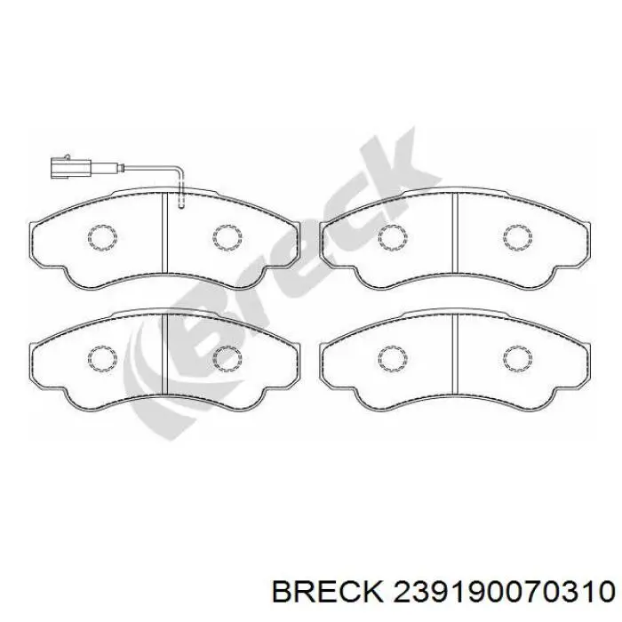 Передние тормозные колодки 239190070310 Breck
