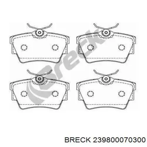 Задние тормозные колодки 239800070300 Breck