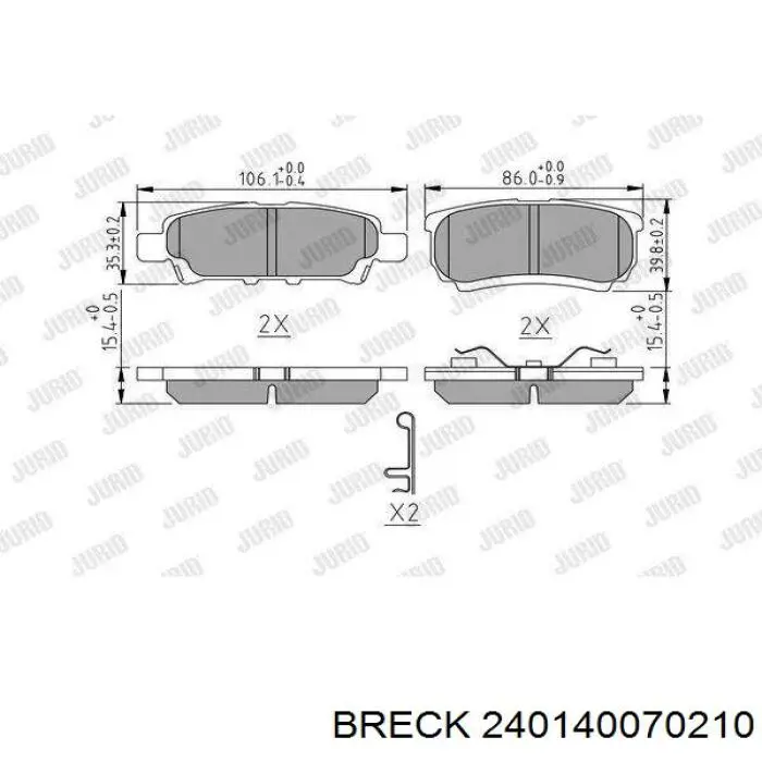 240140070210 Breck Колодки тормозные дисковые комплект
