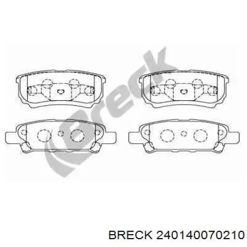 Купить 240140070210 Breck Колодки тормозные задние, дисковые