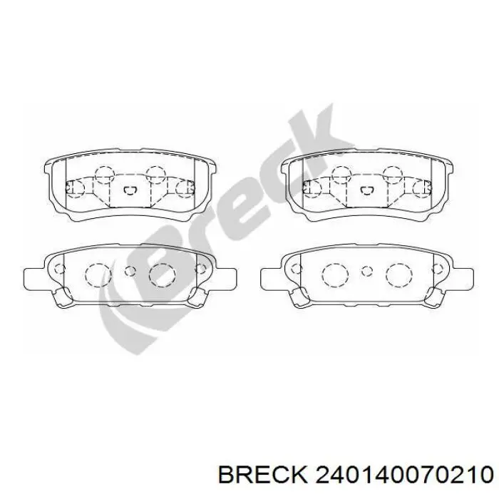 Задние тормозные колодки 240140070210 Breck
