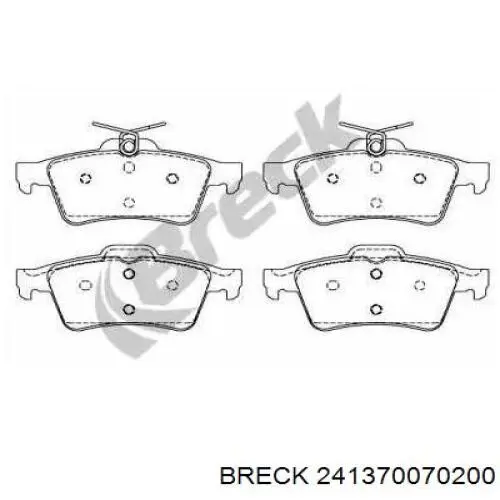 Задние тормозные колодки 241370070200 Breck