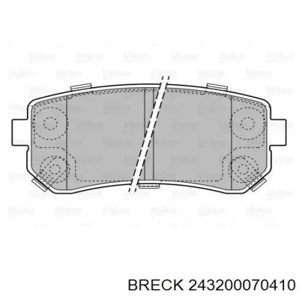 Купить 243200070410 Breck Колодки тормозные задние, дисковые