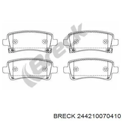 Задние тормозные колодки 244210070410 Breck