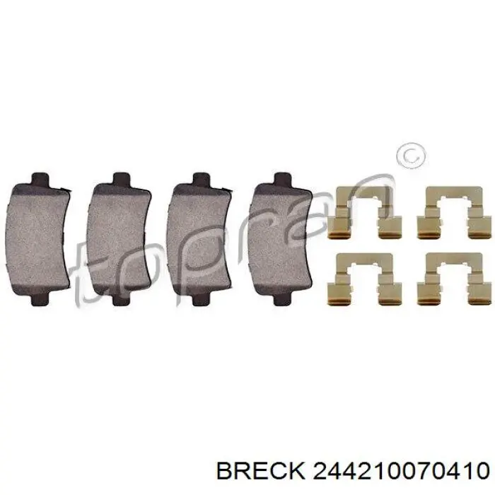 Колодки гальмові задні, дискові 244210070410 Breck