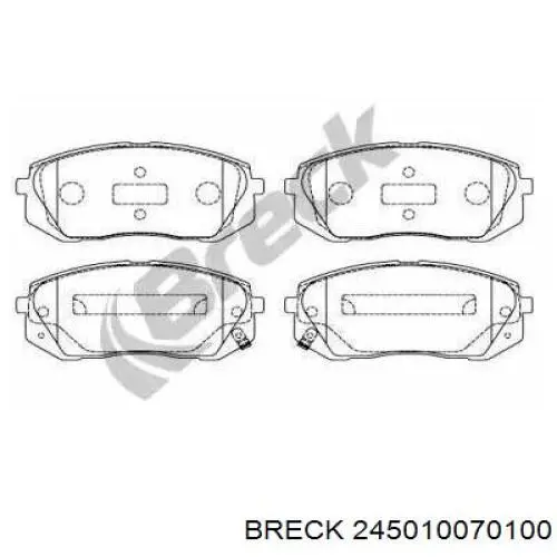 Купить 245010070100 Breck Колодки тормозные