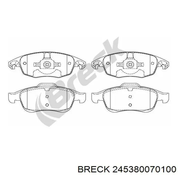 Передние тормозные колодки 245380070100 Breck