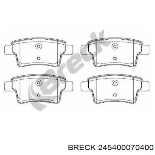 24540 00 704 00 Breck sapatas do freio traseiras de disco