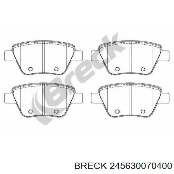 Задние тормозные колодки 245630070400 Breck