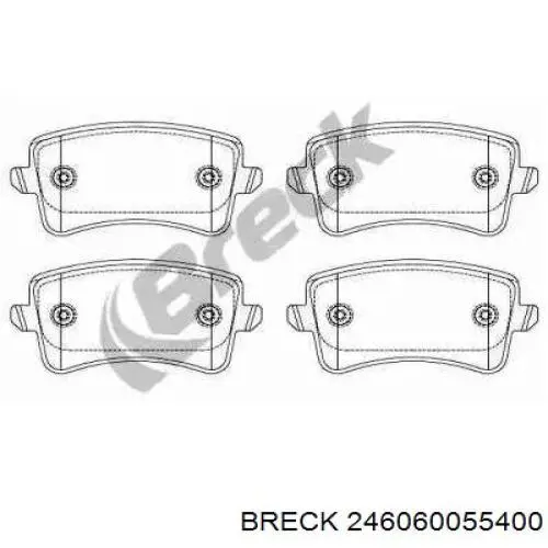 Купить 246060055400 Breck Колодки тормозные задние, дисковые