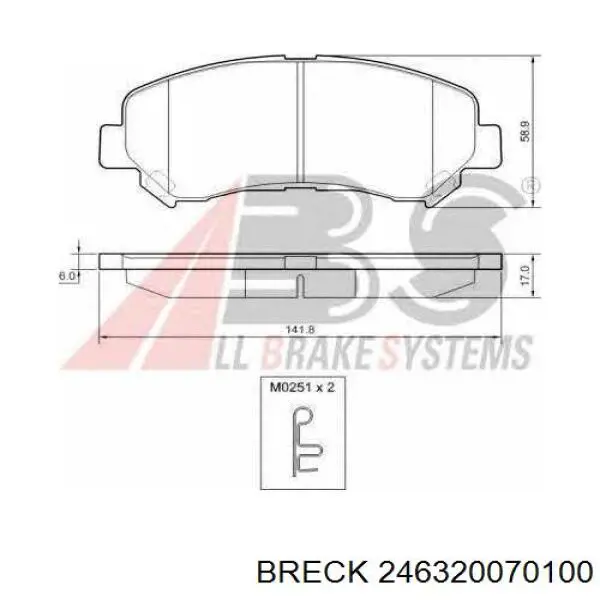 246320070100 Breck Колодки передние