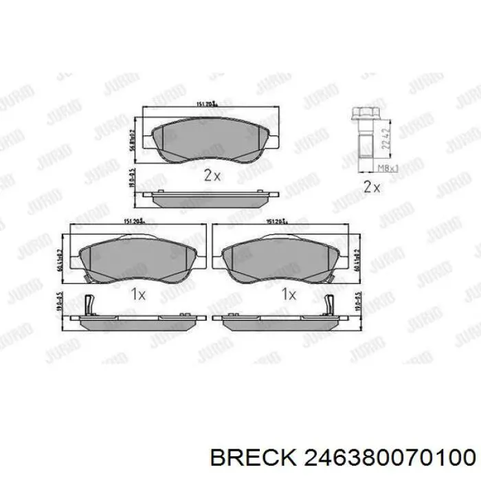 246380070100 Breck Колодки передние