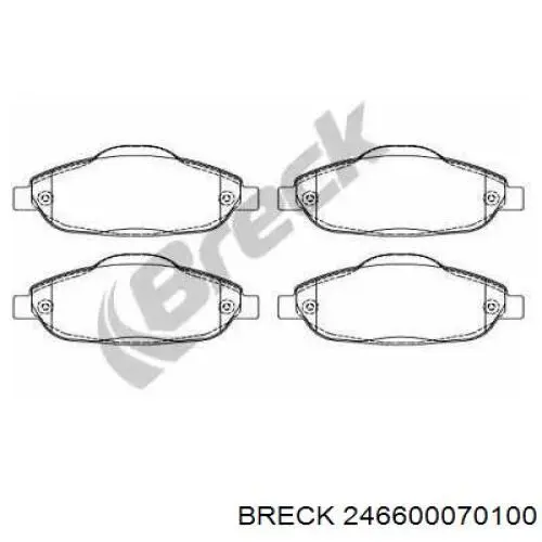 246600070100 Breck колодки тормозные передние дисковые