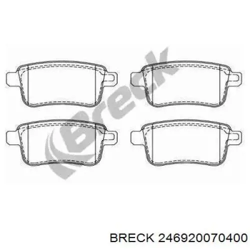 Задние тормозные колодки 246920070400 Breck