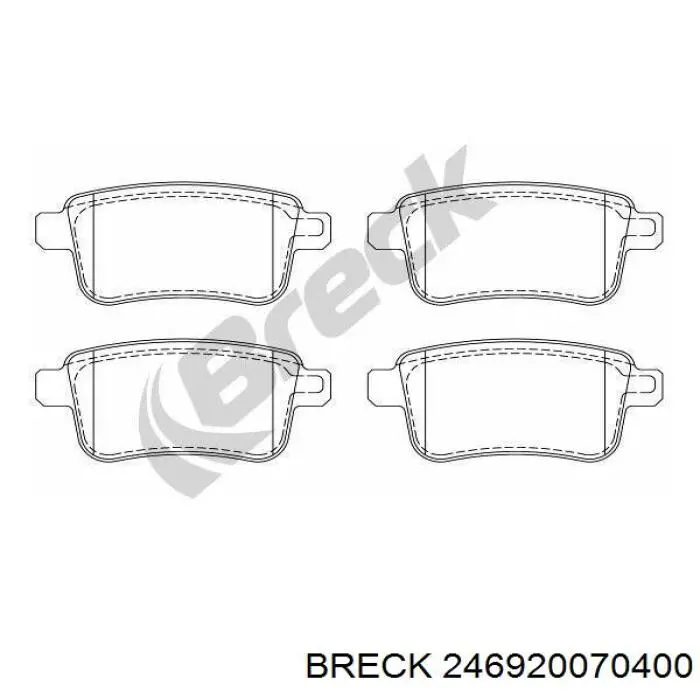 Задние тормозные колодки 246920070400 Breck