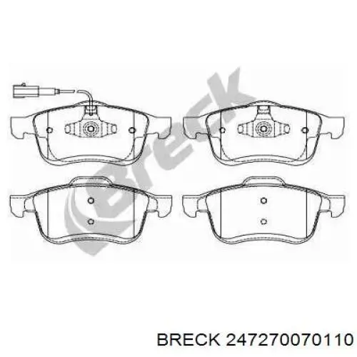 Купить 247270070110 Breck Колодки тормозные