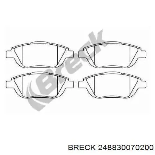 24883 00 702 00 Breck колодки тормозные передние дисковые