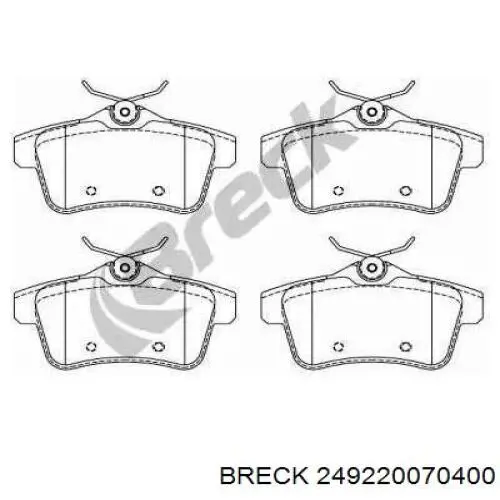 Купить 249220070400 Breck Колодки тормозные задние, дисковые