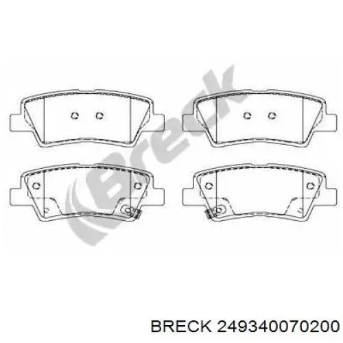 24934 00 702 00 Breck sapatas do freio traseiras de disco