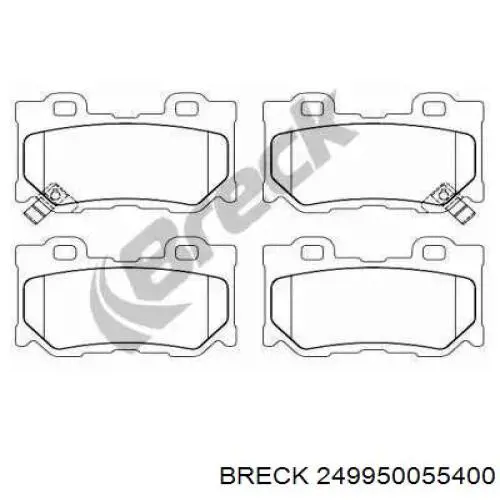 Задние тормозные колодки 249950055400 Breck