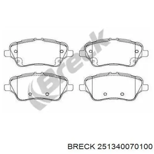 Купить 251340070100 Breck Колодки тормозные