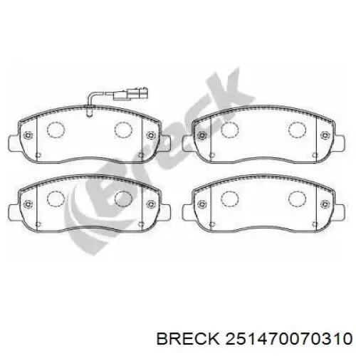 Передние тормозные колодки 251470070310 Breck