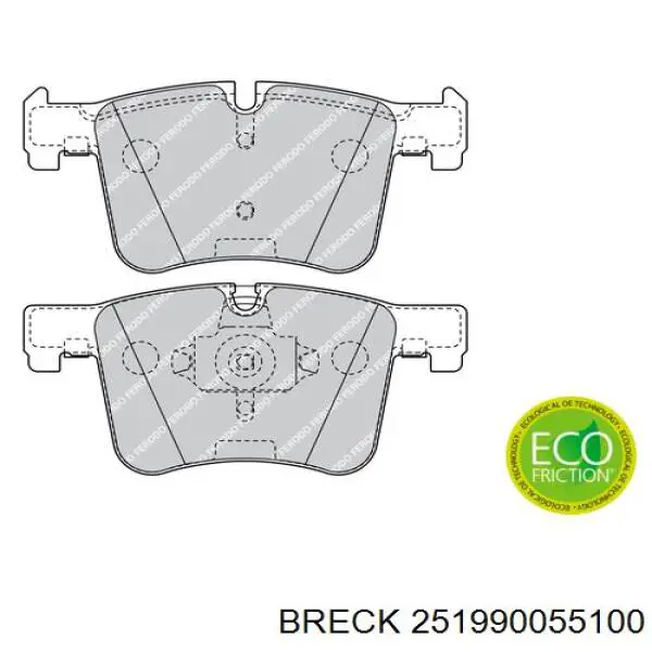 Тормозные колодки Breck 251990055100