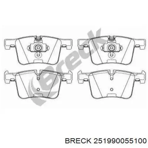 Купить 251990055100 Breck Колодки тормозные