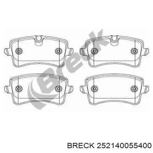 Задние тормозные колодки 252140055400 Breck