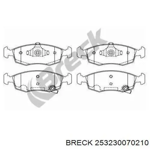 Передние тормозные колодки 253230070210 Breck